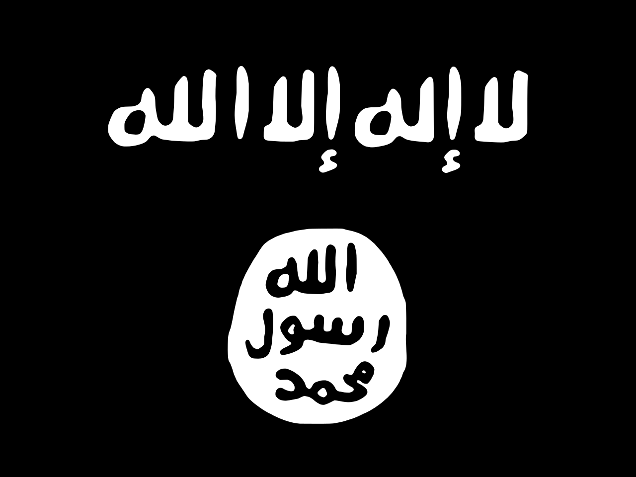 The black flag bearing the white shahada, carried by Boko Haram and other jihadist groups across the Sahel, 2015